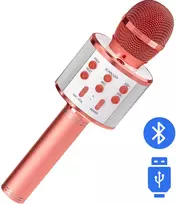 Belaidis rožinis karaokės mikrofonas, vaikų karaokės mikrofonas, „Bluetooth“ karaokės mikrofonas, belaidis mikrofonas vaikams, karaokės mikrofonas vaikams, rožinis mikrofonas karaokei