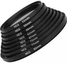 55mm ND2 filtras, neutralios densitacijos filtras ND2, 1 žingsnio ND filtras, 55mm pilkasis filtras, 55mm neutraliojo tankio filtras, 55mm ND2 šviesos slopinimo filtras
