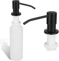 Įmontuojamas skysto muilo dozatorius, 500 ml, juodas, įleidžiamas skysto muilo dozatorius, įmontuojamas muilo dozatorius, skysto muilo pompa