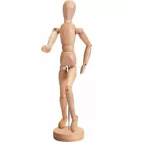 Medinė žmogaus vyro figūrėlė 33 cm, medinis meninis manekenas, žmogaus figūros modelis, medinė žmogaus figūra, medinė žmogaus manekenė