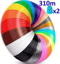3D rašiklio PLA siūlų rinkinys 310 m, 31 spalvos su pirštų apsaugomis, 1,75 mm neoniniai ir standartiniai siūlai menui ir rankdarbiams, 3D tušo siūlai, 3D rašiklio plastikas, 3D piešimo rašiklio užpildas
