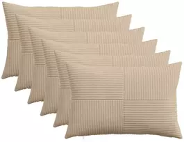 Pagalvėlės užvalkalas 6 pcs ALMELO Taupe 50 x 75 cm mančester