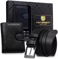 Piniginės ir diržo rinkinys vyrams Peterson PTN SET N4L-DOT
