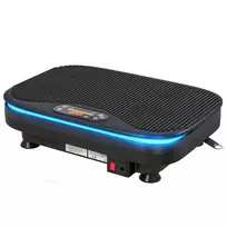 Vibracijos plokštė sporto pratimams, Bluetooth funkcija, nuotolinio valdymo pultelis, 99 greičio pakopos, plastikas, plienas, juoda
