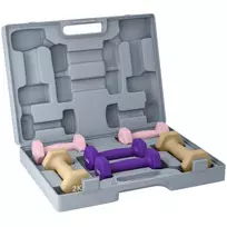 SPORTNOW Hantelių rinkinys, 6 vnt. hantelių su svarmenimis, plieninis hantelių rinkinys, 1 kg, 1,5 kg, 2 kg