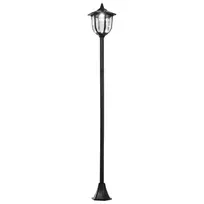 Saulės sodo žibintas LED sodo žibintas su 30/60 liumenų, plastikinis, juodas, Ø26,5 x H177 cm