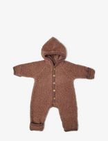 Smallstuff - Jumpsuit Bouclé Merino Wool W. Buttons And Hoodie - Kombinezonas - Ruda