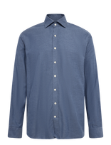 Oscar Jacobson - Reg Fit Cut Away Brushed Flannel - Flaneliniai marškiniai - Mėlyna