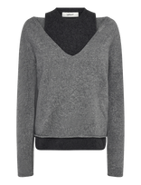 Topshop - Tsyasmin Ls O-Neck Knitted Jumper Knt - Megztinis - Pilka