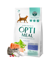 Optimeal™ VISAVERTIS SAUSAS PAŠARAS STERILIZUOTOMS KATĖMS IR KASTRUOTIEMS KATINAMS – LAŠIŠA 700g - 10kg. 10 kg