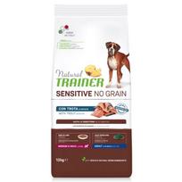 NATURAL TRAINER NT ADULT DOG SENSITIVE NO GRAIN M/M TROUT upėtakis 3kg. - 12kg. 3 kg