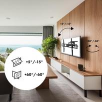 Maclean MC-423 TV Mount Full Motion Wall TV Bracket 43"-100" 80kg max VESA 800x600 Adjustable Tilting Rotating Wall Distance