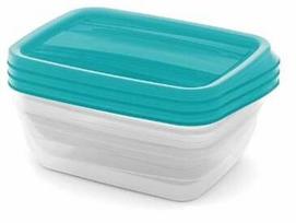 Maisto dėžučių rinkinys Curver Vedo, 1 l, 19 cm x 14 cm, žalia sp., 3 vnt.