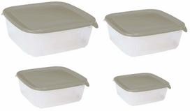 Maisto dėžučių rinkinys Curver Fresh & Go, 0.5 - 2.9 l, 23 cm x 23 cm, rusva sp., 4 vnt.