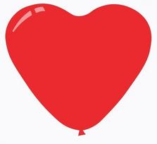 Balionų rinkinys figūrinis Heart, raudona sp., 100 vnt.