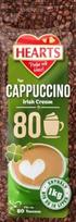 Hearts Irish Cream Cappuccino tirpios kavos gėrimas su airiško grietinėlės skoniu 1kg