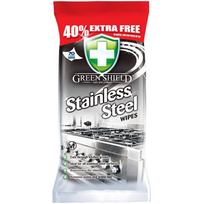 Green Shield Stainless Steel Drėgnos servetėlės nerūdijančio plieno paviršiams 70 vnt