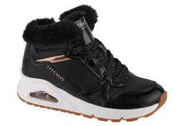 Skechers žieminiai batai mergaitėms Uno Cozy On Air juodi rožinio aukso, dydis 38