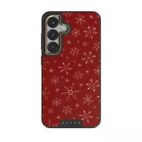 Dear Santa - Snowflake Samsung Galaxy S25 Case, Elite Dark (Magnetic) / Gold