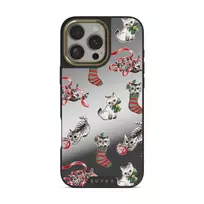 Merry Kitty - iPhone 16 Pro Case, Elite Mirror Dark (MagSafe) / Gold