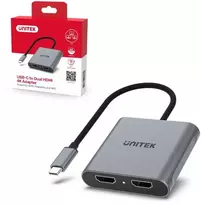 Adapter AV Unitek USB-C do 2x HDMI | 4K@60Hz | MST | HDCP 2.2 (V1404BGY01)