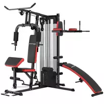 Daugiafunkcinis Treniruoklis | Su „Butterfly“, „Lat Bar“, Krūtinės Presu ir 65 kg Svorio Blokais, Juoda
