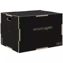Šokinėjimo dėžė, 3 in 1 plyo dėžė su rankena, plyometrinė platforma namams, sporto salei, juoda