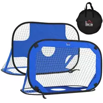 Nešiojamasis futbolo tinklas, 2 mini vartų rinkinys, sulankstomas su nešiojimo krepšiu, mėlynas, 123x80x80 cm