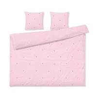 Rožinės spalvos iš medvilninio perkelio dvigulė/itin ilga patalynė 200x220 cm Daisy – JUNA