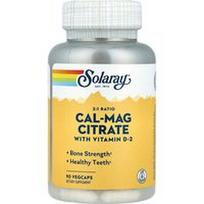 Solaray, Kalcio-magnio citratas su vitaminu D-2, 90 daržovių kapsulių