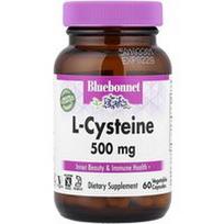 Bluebonnet Nutrition, L-cisteinas, 500 mg, 60 augalinių kapsulių