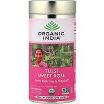 Organic India, Tulsi saldžiųjų rožių arbata be kofeino, 100 g