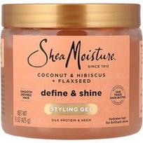SheaMoisture, Formavimo gelis, suteikiantis plaukams blizgesio, kokosas, hibiskas ir linų sėmenys, 425 g