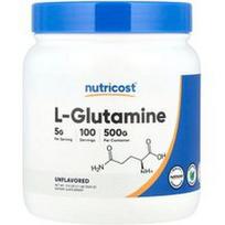 Nutricost, L-glutaminas, be skonio, 500 g (17,9 uncijos)