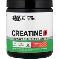 Optimum Nutrition, Kreatinas+, braškių ir persikų skonio, 360 g (12,69 uncijos)