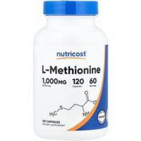 Nutricost, L-metioninas, 120 kapsulių (500 mg vienoje kapsulėje)
