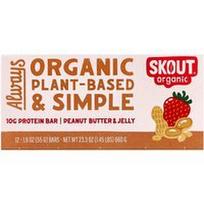 Skout Organic, Baltymų batonėlis su žemės riešutų sviestu ir žele, 12 batonėlių po 55 g (1,9 uncijos)