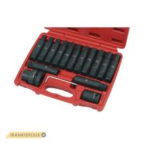 ⬡ 3/4" + 1" Smūginių antgalių rinkinys (TORX, E-TORX, HEX) 16vnt. (SW1016, ELLIENT TOOLS)