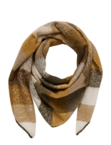 Kaffe - Kaelaine Checked Poncho - Žieminis šalikas - Geltona