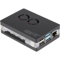 Raspberry dėklas Acryl Fan juodas (Joy-it), skirtas Raspberry Pi 4 B