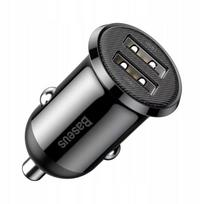 Baseus Grain Pro automobiliu ikroviklis 2x USB 4,8 A juodas (CCALLP-01)