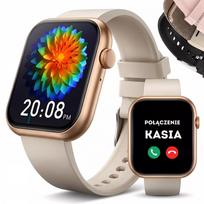 Išmanusis laikrodis Vess K7PRO moteriškas, aukso spalvos, vandeniui atsparus, skambučiai, žinutės + 4 dirželiai