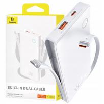 BASEUS išorinė baterija 10000mAh 22,5W su USB-C ir Lightning laidais, skirta iPhone ir Android