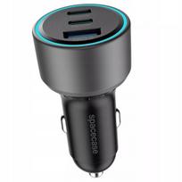 AUTOMOBILINIS ĮKROVIKLIS 60W USB, 2X USB-C, GREITAS ĮKROVIMAS 12V / 24V