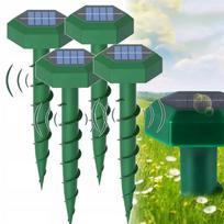4 vnt. saulės energija varomi ultragarsiniai graužikų, kurmių ir pelių atbaidymo įrenginiai IP65, 23x6,5 cm