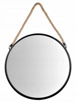 Atmosphera 55 cm apvalus sieninis veidrodis su dirželiu, juodas