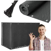 PREMIUM balkono uždanga, grafito spalva, 0,8x6m, balkono, terasos ir tvoros kilimėlis, storas 240g