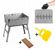 Mangal kepsninė-lagaminas 6 iešmams, anglinė, sudedama, metalinė 2 mm + dovanos