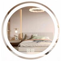 Apvalus vonios veidrodis su LED apšvietimu, 80 cm, nuo rasojimo, jutiklinis, 3 spalvų