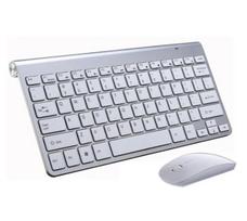 Belaidė klaviatūra ir pelė Zenwire rinkinys USB Mini Slim nešiojamam kompiuteriui TV PC